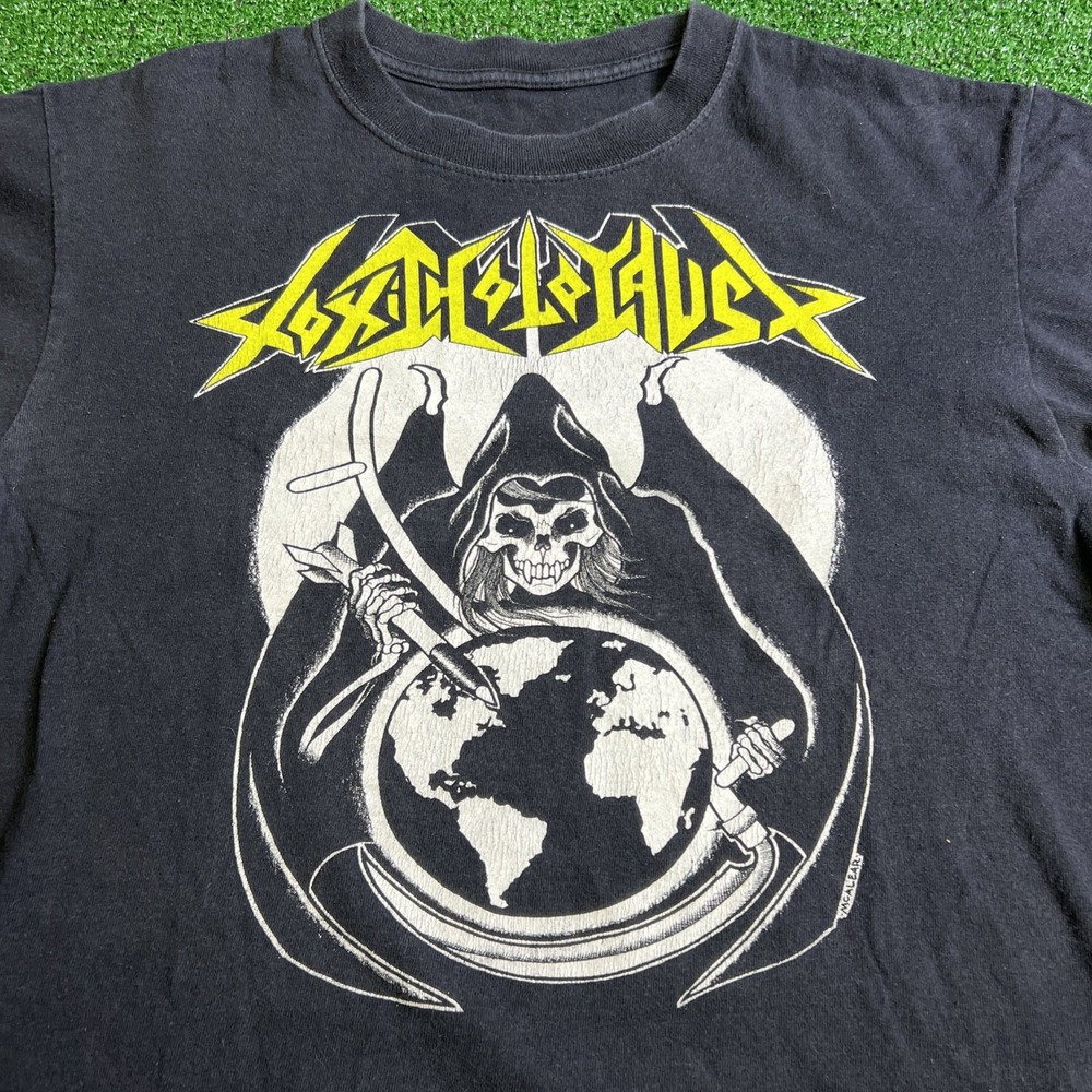 VTG Toxic Holocaust Toxic Thrash Metal Reaper Black‎ T-Shirt Mens Large